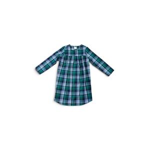 Lands End Girls flannel Green Blue Plaid Long Sleeve Nightgown Sleepwear 4 NEW